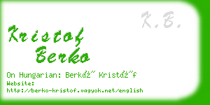 kristof berko business card